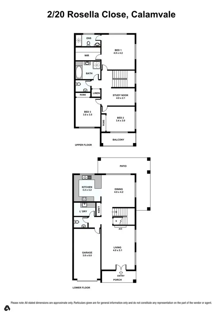Floorplan of Homely townhouse listing, 2/20 Rosella close, Calamvale QLD 4116