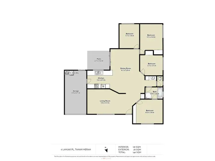 Floorplan of Homely house listing, 6 Lanjak Place, Tanah Merah QLD 4128