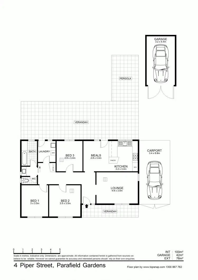 Floorplan of Homely house listing, 4 Piper Street, Parafield Gardens SA 5107