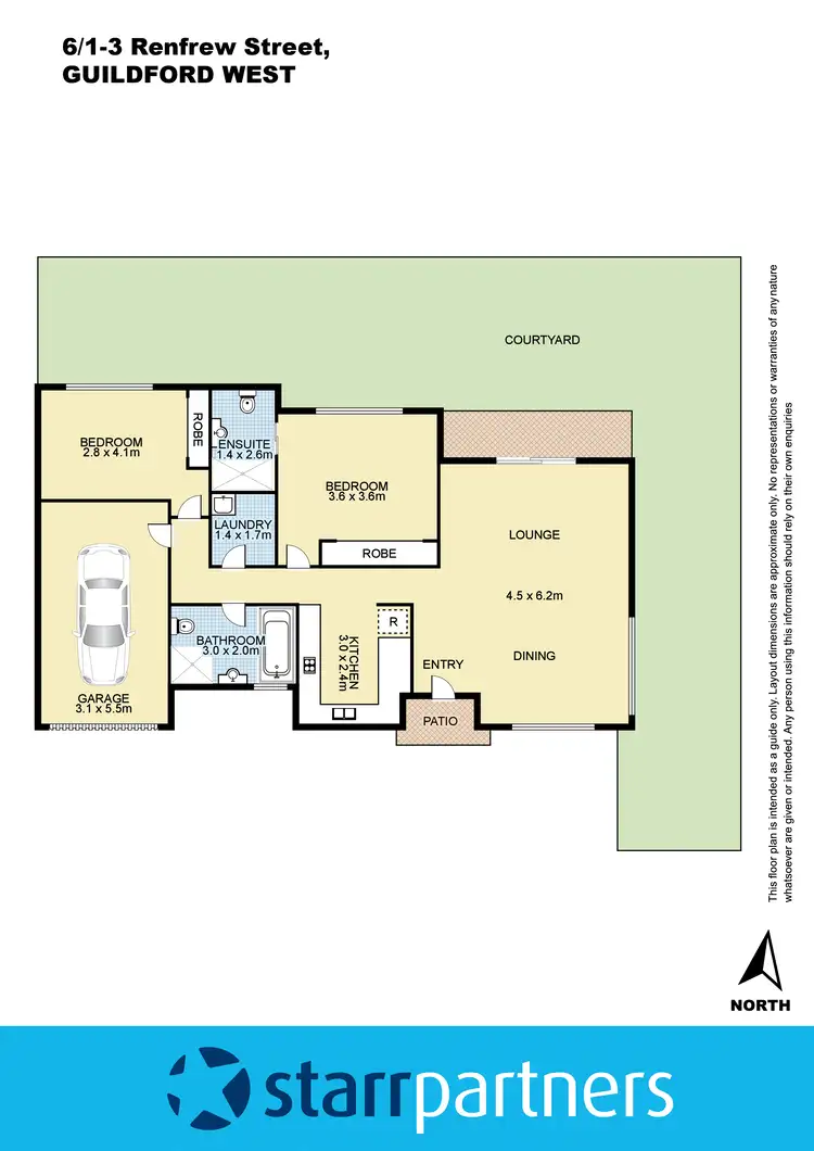 Floorplan of Homely villa listing, 6/1-3 Renfrew Street, Guildford NSW 2161