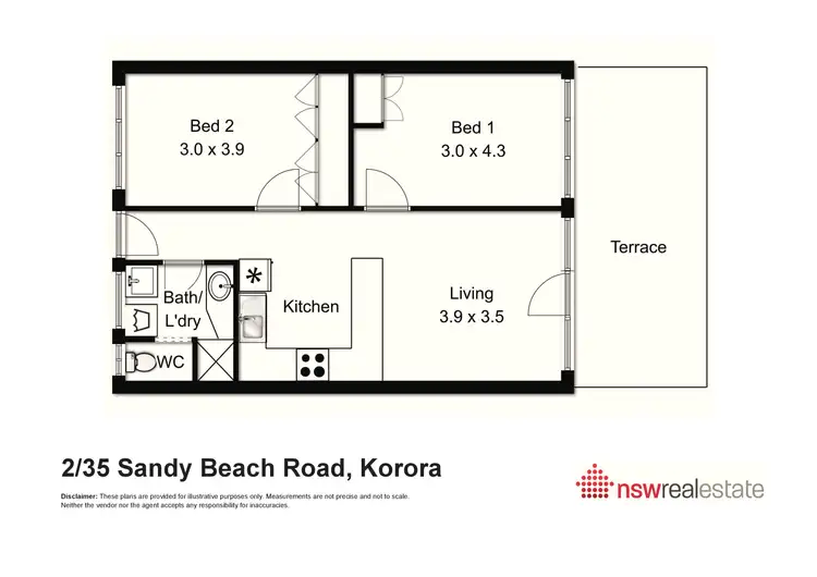 Floorplan of Homely unit listing, 2/35 Sandy Beach Road, Korora NSW 2450