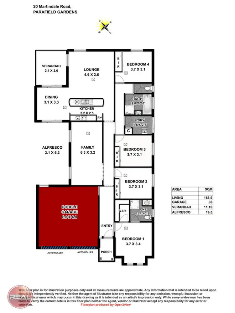 Floorplan of Homely house listing, 20 Martindale Road, Parafield Gardens SA 5107