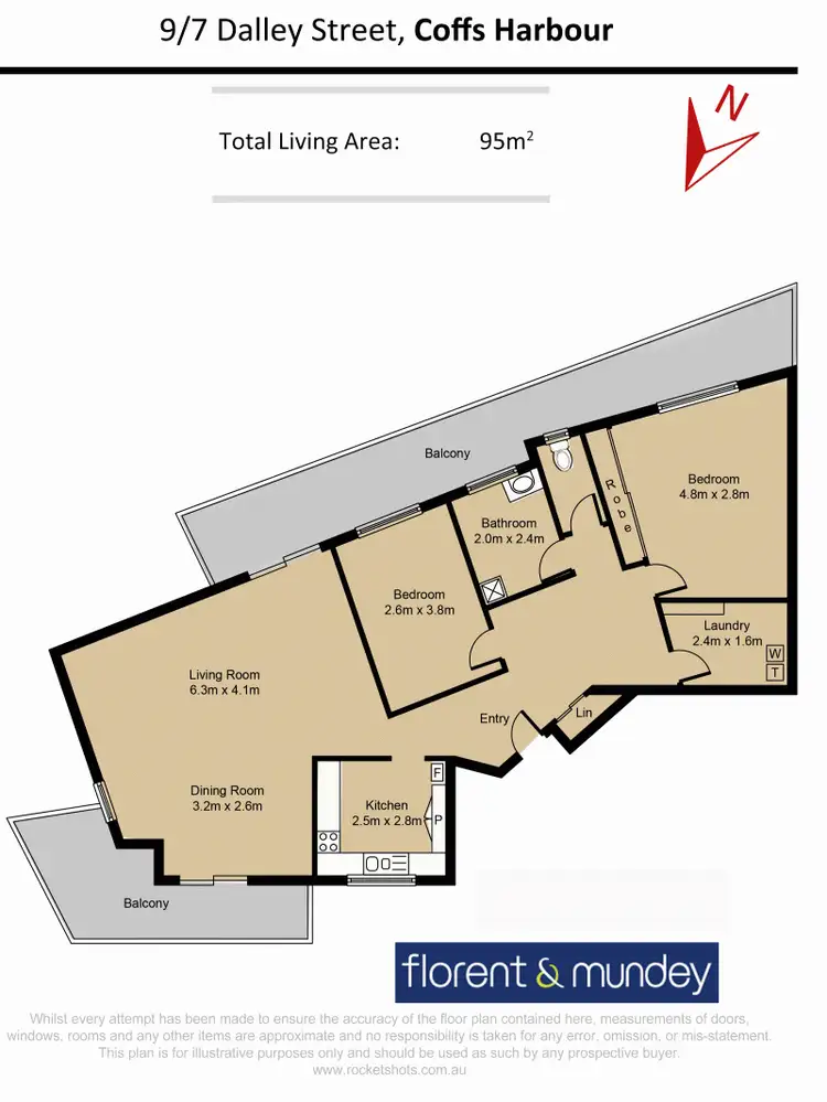 Floorplan of Homely unit listing, 9/7 Dalley St, Coffs Harbour NSW 2450