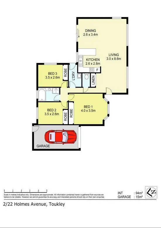 Floorplan of Homely villa listing, 2/22 Holmes Avenue, Toukley NSW 2263