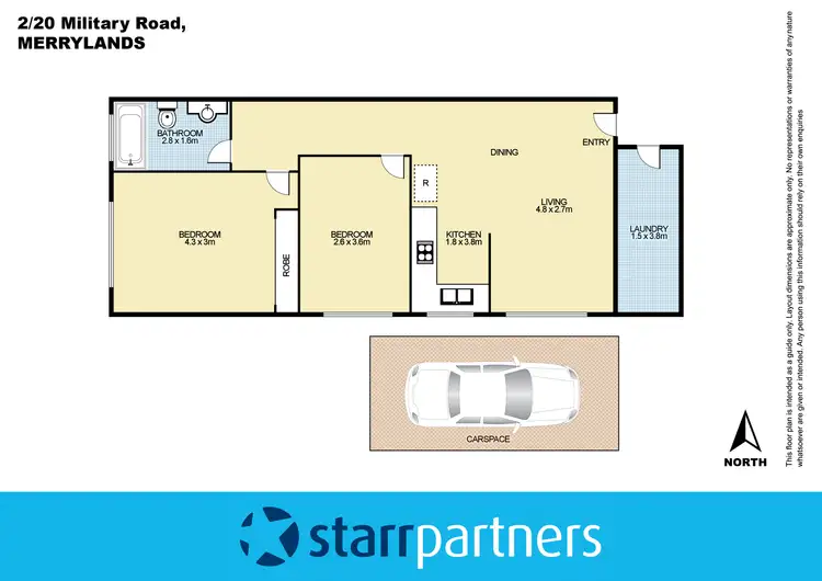 Floorplan of Homely unit listing, 2/20 Military Road, Merrylands NSW 2160