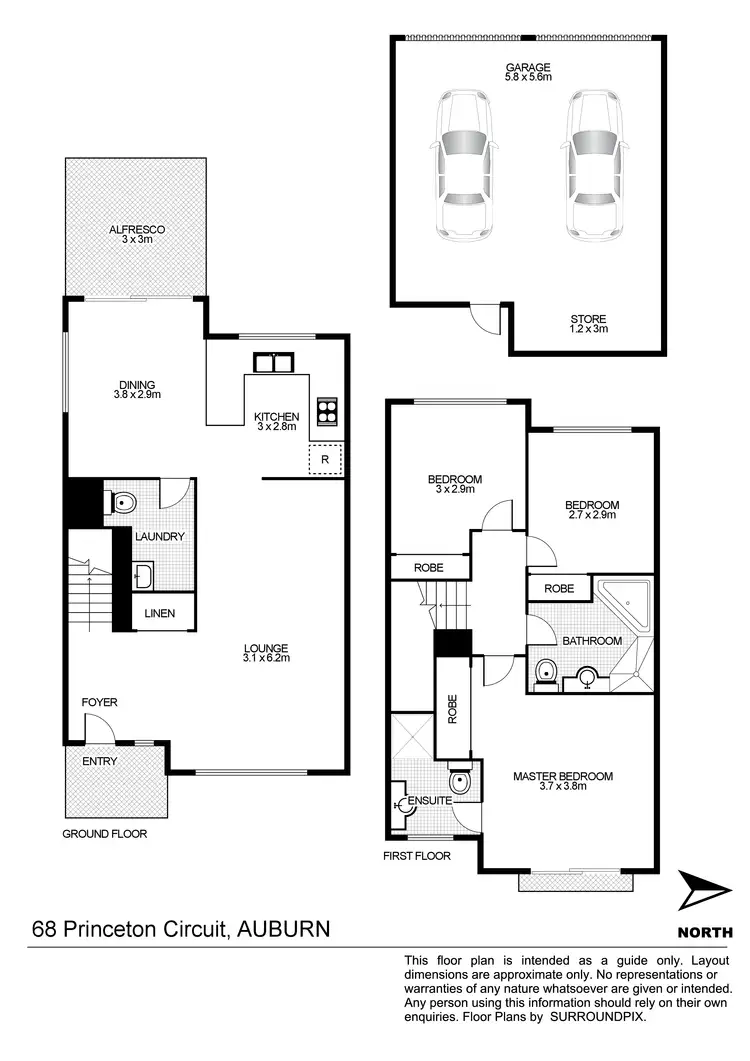 Floorplan of Homely house listing, 68 Princeton Ct, Auburn NSW 2144