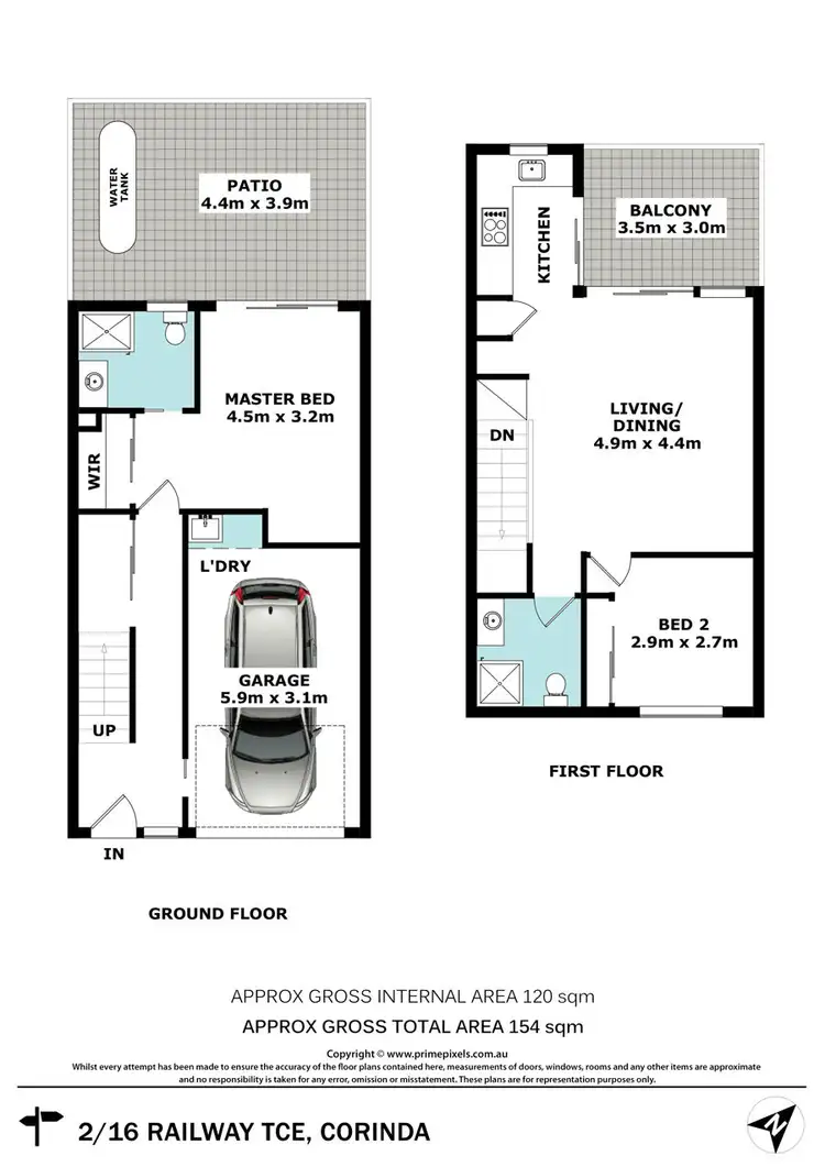 Floorplan of Homely townhouse listing, 2/16 Railway Terrace, Corinda QLD 4075
