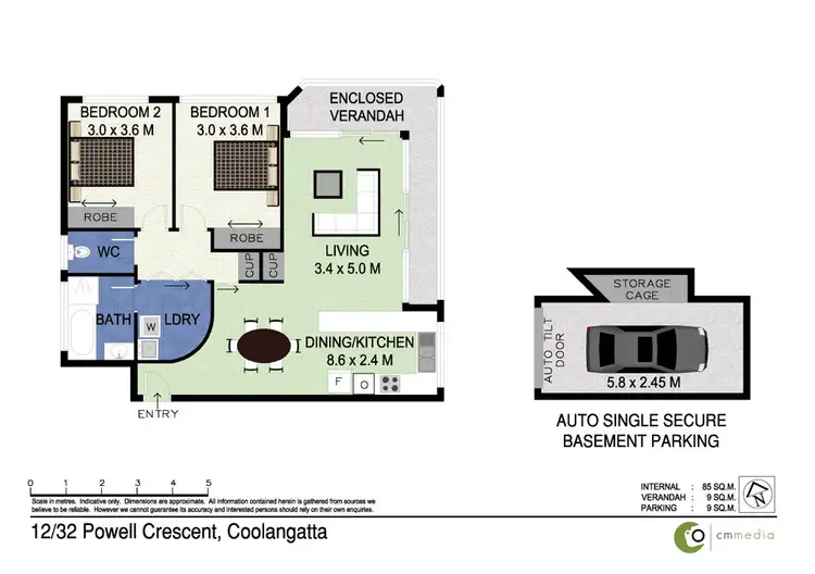 Floorplan of Homely unit listing, 12/32 Powell Crescent "Summit House", Coolangatta QLD 4225