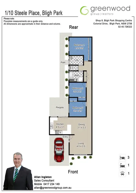 Floorplan of Homely house listing, 1/10 Steele Place, Bligh Park NSW 2756