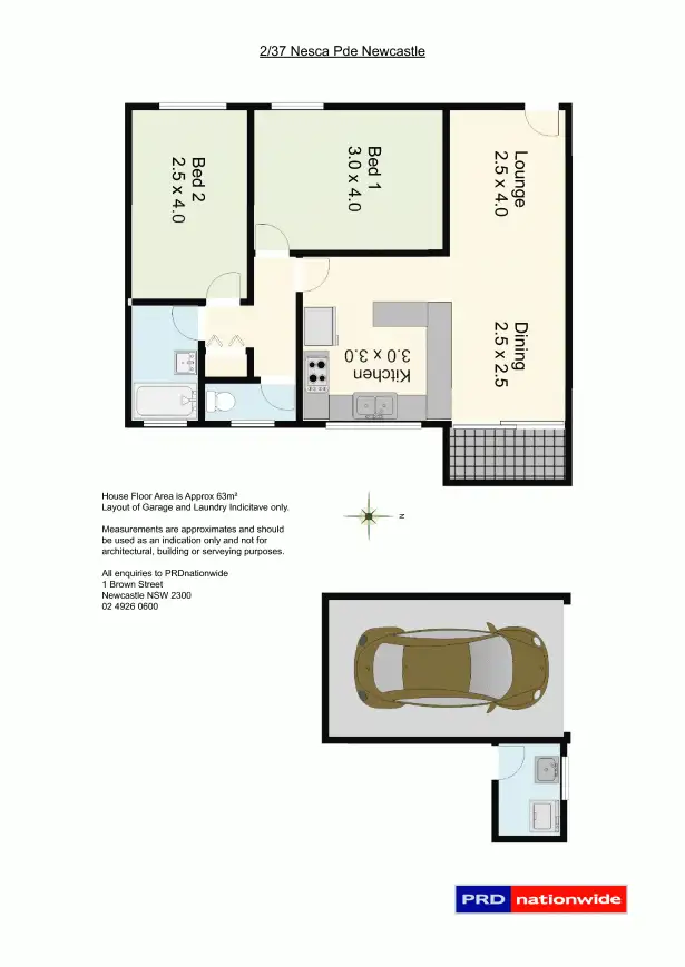 Floorplan of Homely unit listing, 2/37 Nesca Parade, The Hill NSW 2300