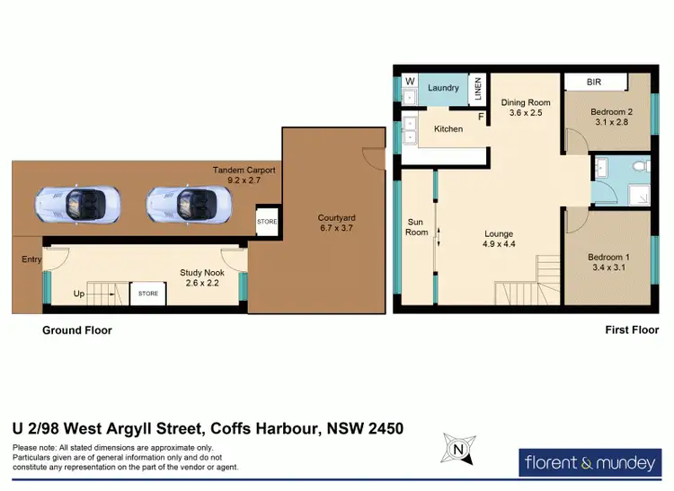 Floorplan of Homely townhouse listing, 2/98 West Argyll St, Coffs Harbour NSW 2450