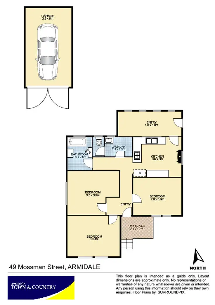 Floorplan of Homely house listing, 49 Mossman St, Armidale NSW 2350