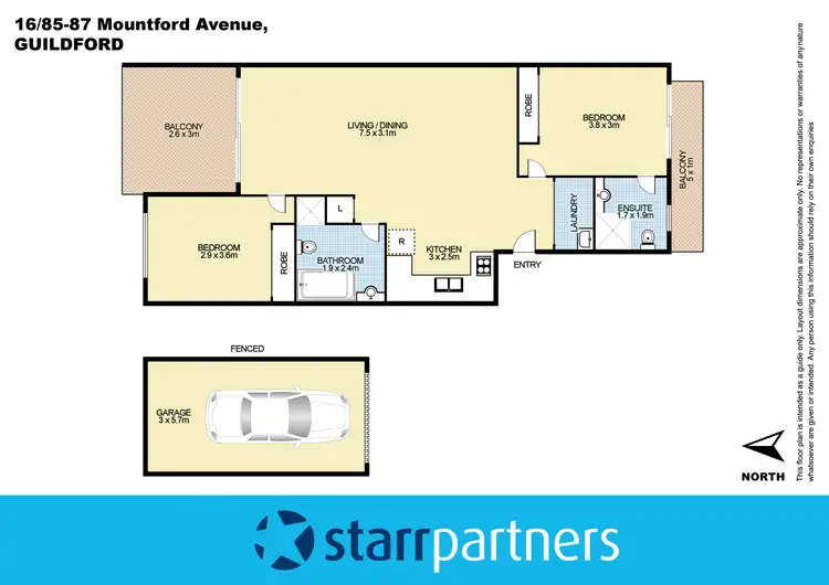 Floorplan of Homely unit listing, 16/85-87 Mountford Avenue, Guildford NSW 2161
