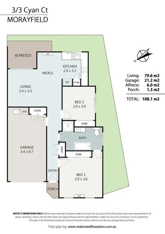 Floorplan of Homely unit listing, 3/3 Cyan Court, Morayfield QLD 4506