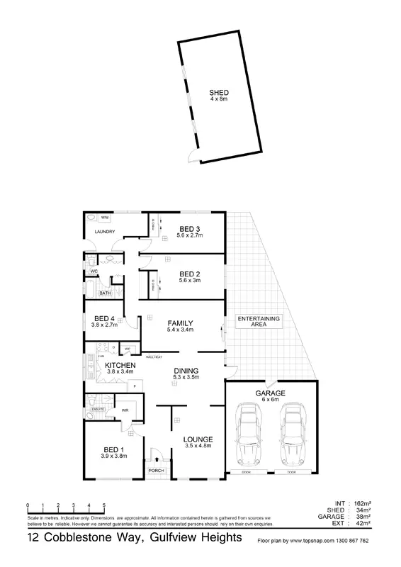 Floorplan of Homely house listing, 12 Cobblestone Cl, Gulfview Heights SA 5096