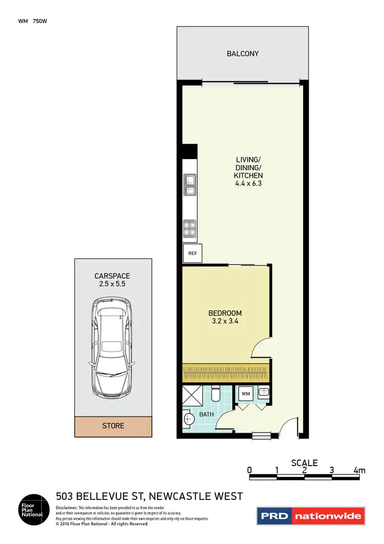 Floorplan of Homely apartment listing, 503/12 Bellevue Street, Newcastle West NSW 2302