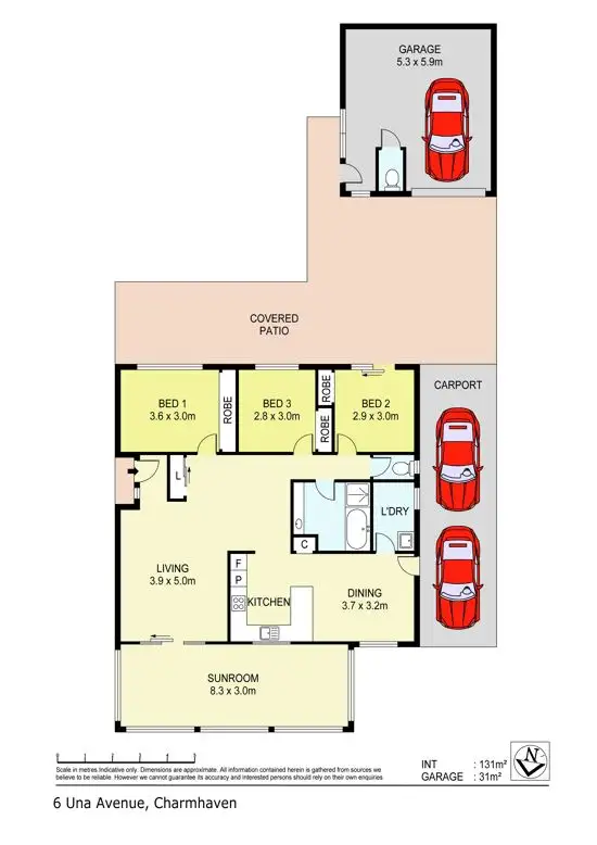 Floorplan of Homely house listing, 6 Una Avenue, Charmhaven NSW 2263