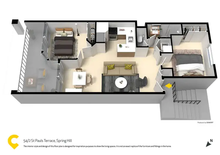 Floorplan of Homely unit listing, 54/2 St Pauls Tce, Spring Hill QLD 4000