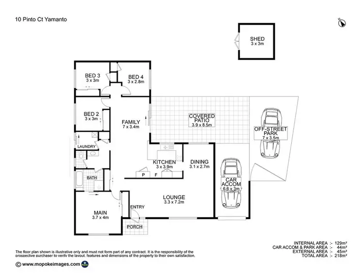 Floorplan of Homely house listing, 10 Pinto Ct, Yamanto QLD 4305