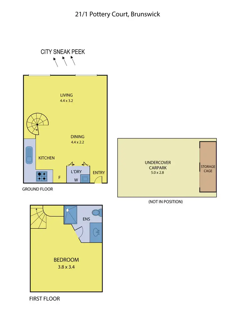 Floorplan of Homely apartment listing, 21/1 Pottery Court, Brunswick VIC 3056