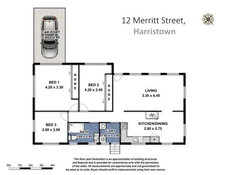 Floorplan of Homely house listing, 12 Merritt Street, Harristown QLD 4350