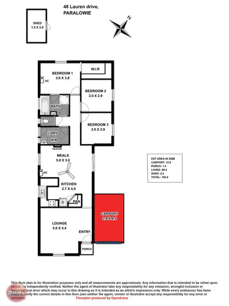 Floorplan of Homely house listing, 48 Lauren Drive, Paralowie SA 5108