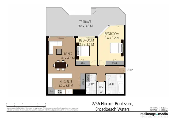 Floorplan of Homely unit listing, 2/56 Hooker Blvd, Mermaid Waters QLD 4218