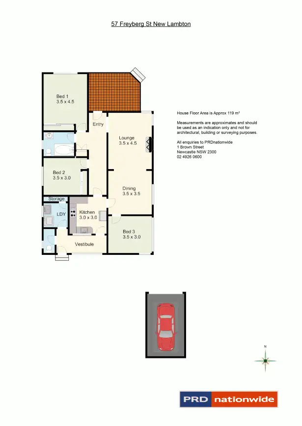 Floorplan of Homely house listing, 57 Freyberg Street, New Lambton NSW 2305