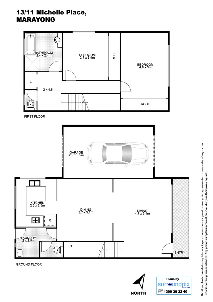 Floorplan of Homely townhouse listing, 13/11 Michelle Place, Marayong NSW 2148