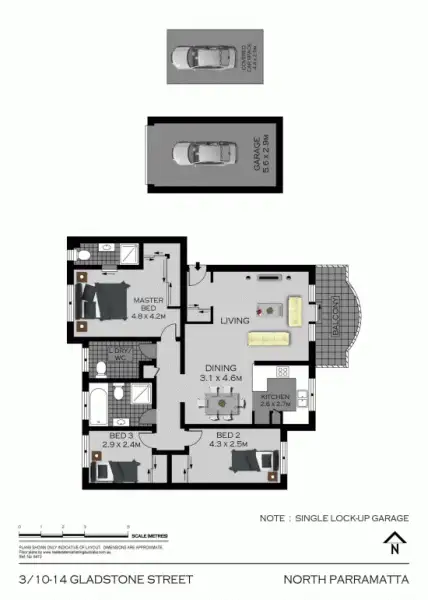 Floorplan of Homely unit listing, 3/10-14 Gladstone Street, North Parramatta NSW 2151