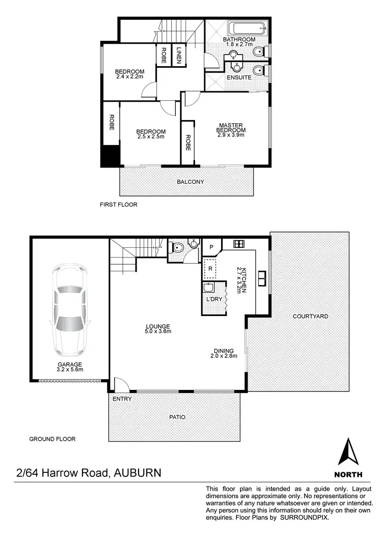 Floorplan of Homely townhouse listing, 2/64 Harrow Road, Auburn NSW 2144