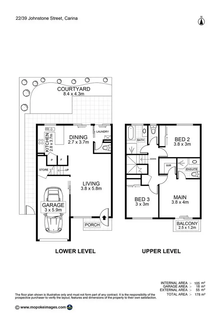 Floorplan of Homely townhouse listing, 22/39 Johnston Street, Carina QLD 4152