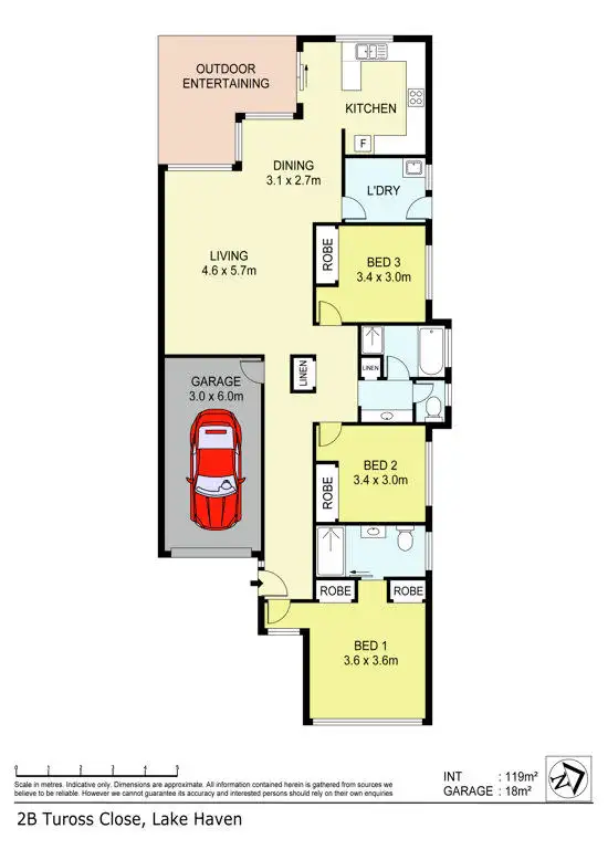 Floorplan of Homely house listing, 2B Tuross Close, Lake Haven NSW 2263