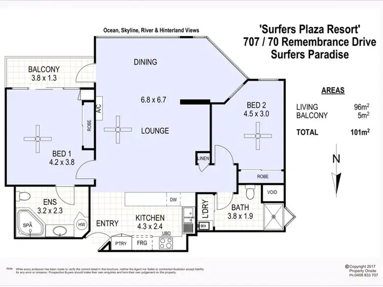 Floorplan of Homely unit listing, 707/70 Remembrance Drive,, Surfers Paradise QLD 4217
