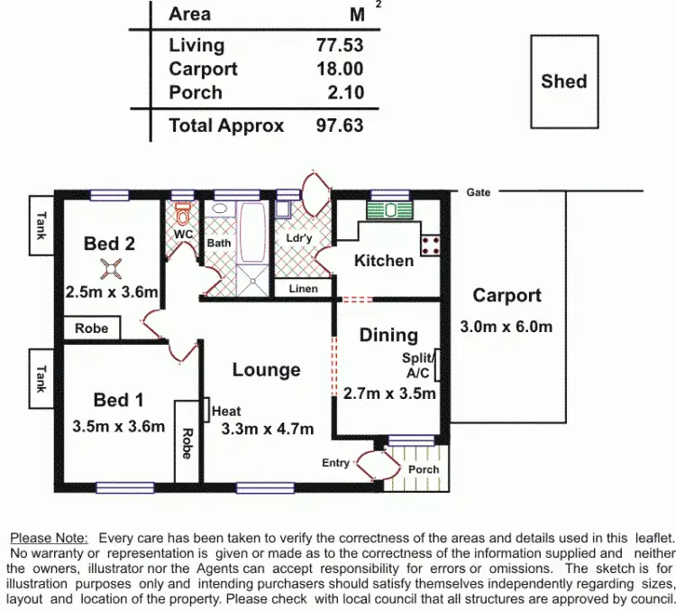 Floorplan of Homely house listing, 6 Leane Avenue, Ridgehaven SA 5097