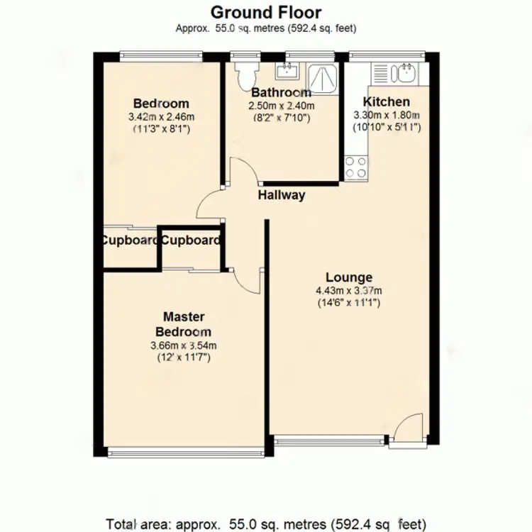 Floorplan of Homely unit listing, 4/74 Highland Terrace, St Lucia QLD 4067