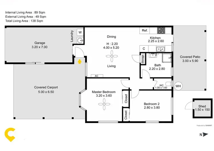 Floorplan of Homely villa listing, 74/30 Meadowlands Road, Carina QLD 4152