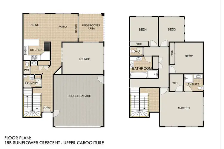 Floorplan of Homely semi-detached listing, 18 A & B Sunflower Crescent, Upper Caboolture QLD 4510