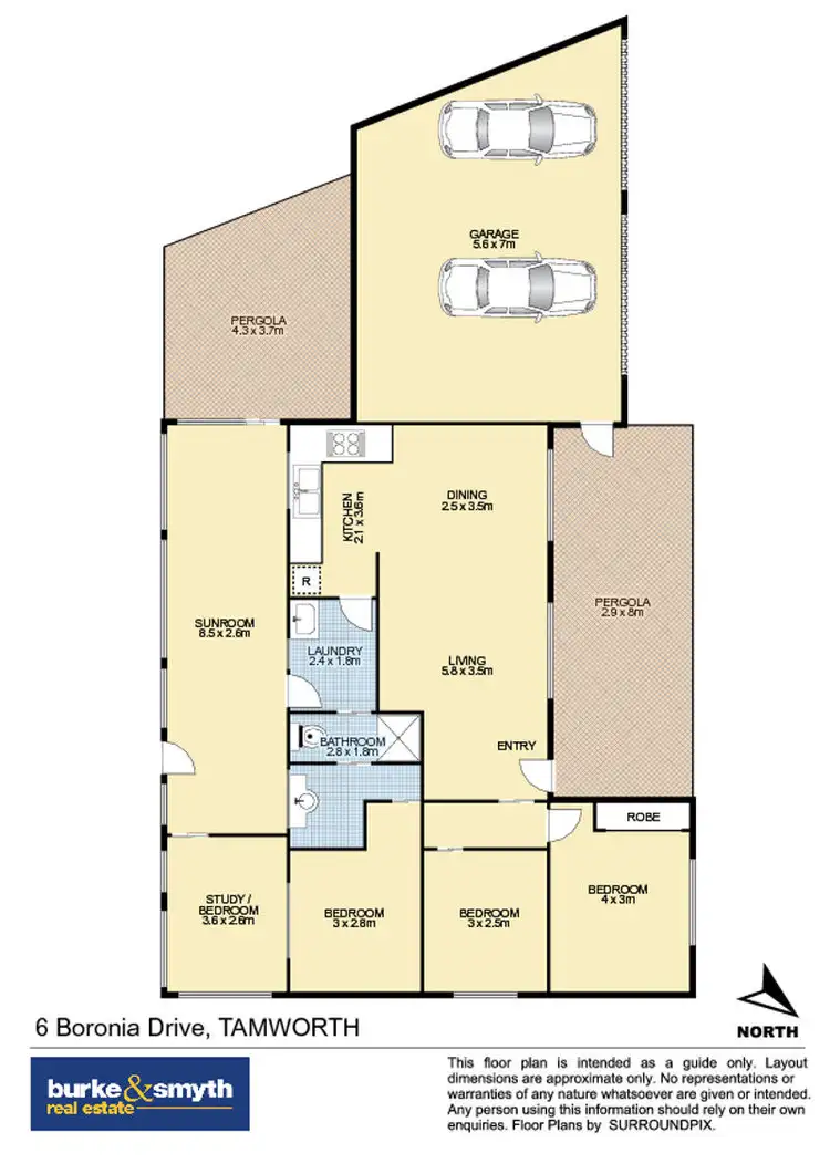 Floorplan of Homely house listing, 6 Boronia Drive, Tamworth NSW 2340