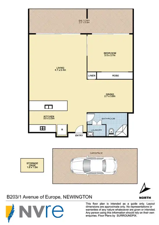 Floorplan of Homely unit listing, B203/1 Avenue of Europe, Newington NSW 2127