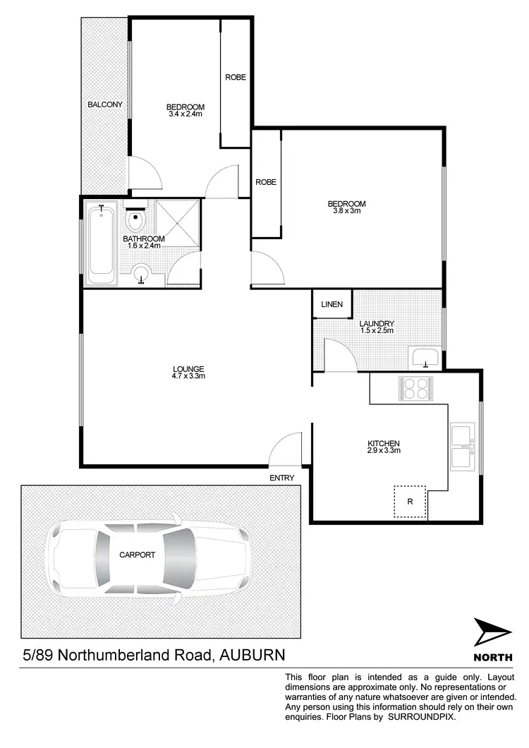 Floorplan of Homely unit listing, 5/89 Northumberland Rd, Auburn NSW 2144