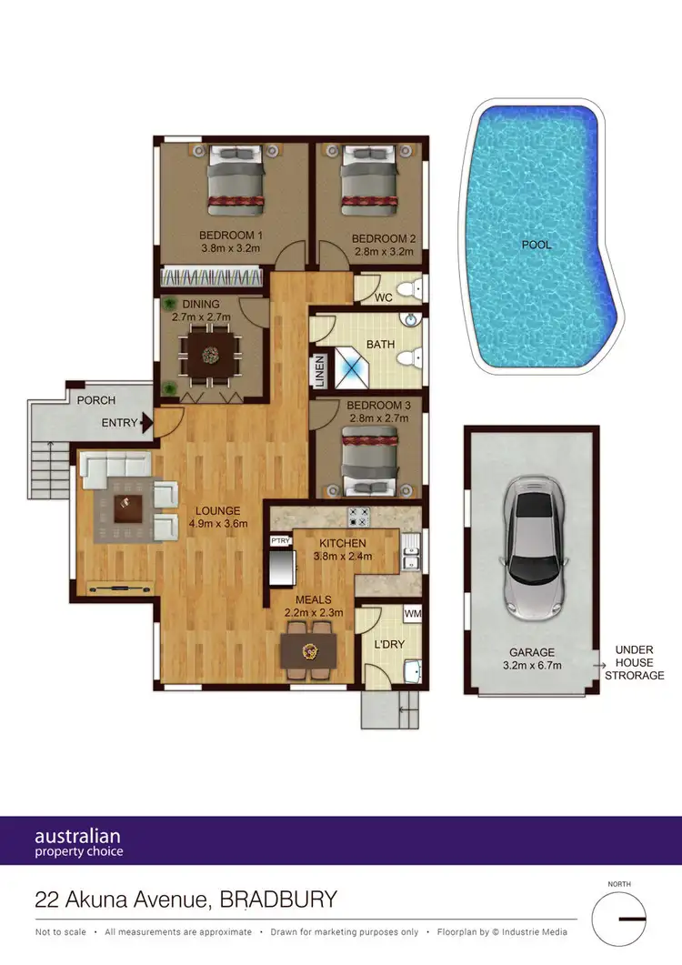 Floorplan of Homely house listing, 22 Akuna Ave, Bradbury NSW 2560