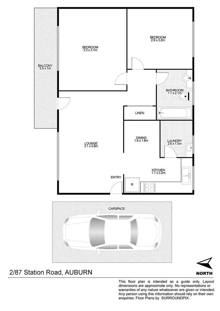 Floorplan of Homely unit listing, 2/87 Station Rd, Auburn NSW 2144