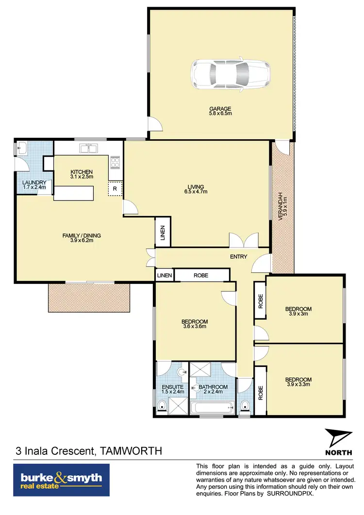 Floorplan of Homely house listing, 3 Inala Crescent, Tamworth NSW 2340