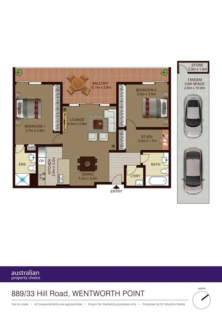 Floorplan of Homely apartment listing, 889/33 Hill Road, Wentworth Point NSW 2127