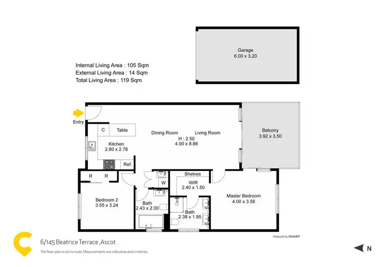Floorplan of Homely unit listing, 1/145 Beatrice Terrace, Ascot QLD 4007