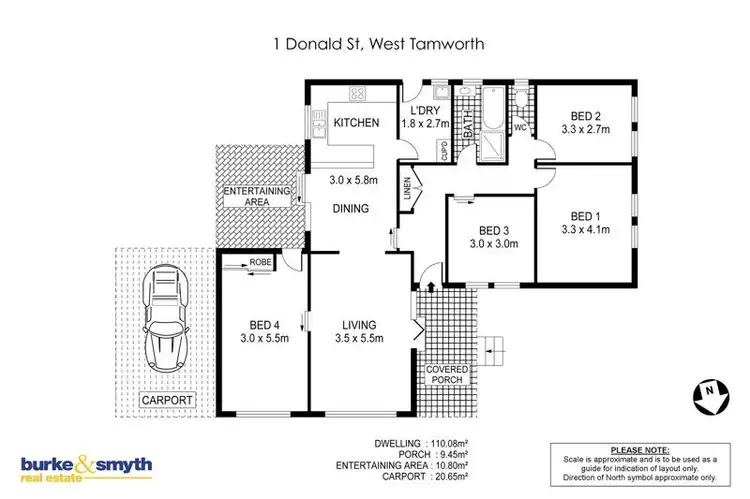 Floorplan of Homely house listing, 1 Donald Street, Tamworth NSW 2340