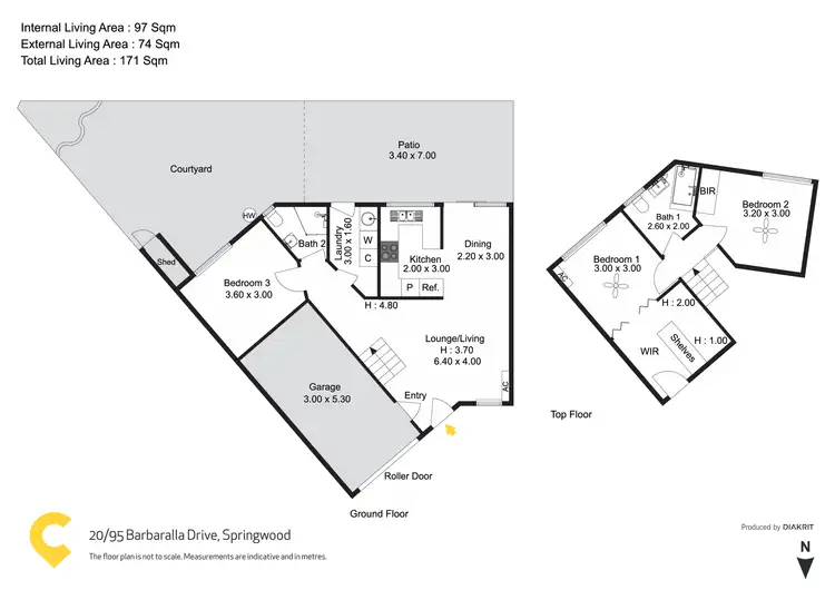 Floorplan of Homely townhouse listing, 20/95 Barbaralla Drive, Springwood QLD 4127