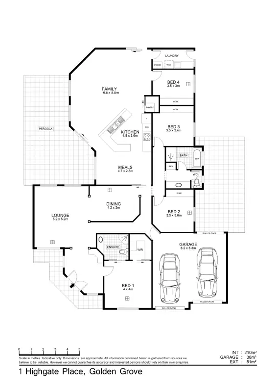 Floorplan of Homely house listing, 1 Highgate Pl, Golden Grove SA 5125