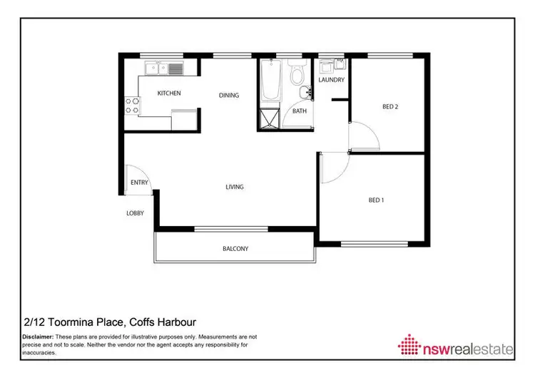 Floorplan of Homely unit listing, 2/12 Toormina Place, Coffs Harbour NSW 2450